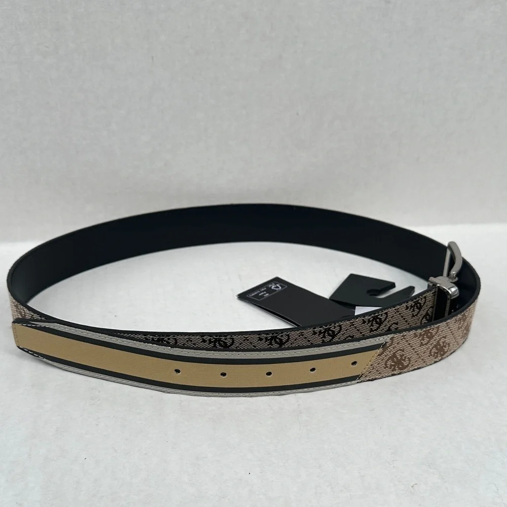 New Guess Tan and Black Men's Belt Bag SZ M